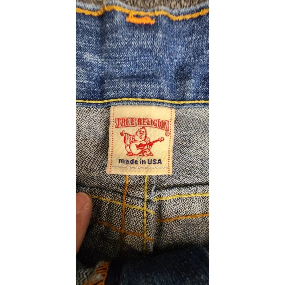 True Religion World‎ Embroidered Rare Men 38x33.5 Yuppie Distressed Denim Y2K